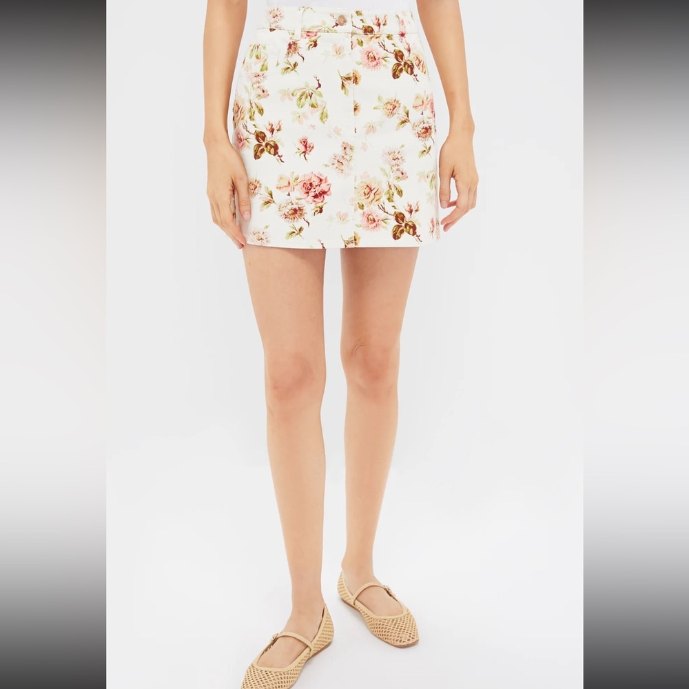 Tuckernuck Romantic Floral Denim Pippa Mini Skirt NWT